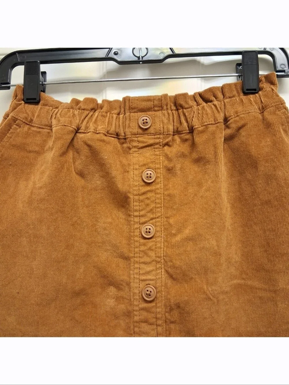 Crewcuts Girls Corduroy Skirt Size 16 Button Front Golden Brown Pockets Fall NWT